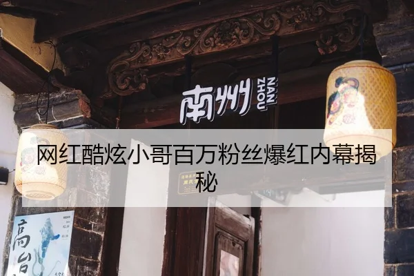 网红酷炫小哥百万粉丝爆红内幕揭秘